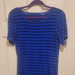 Cable and Gauge blue and black stiped top Medium